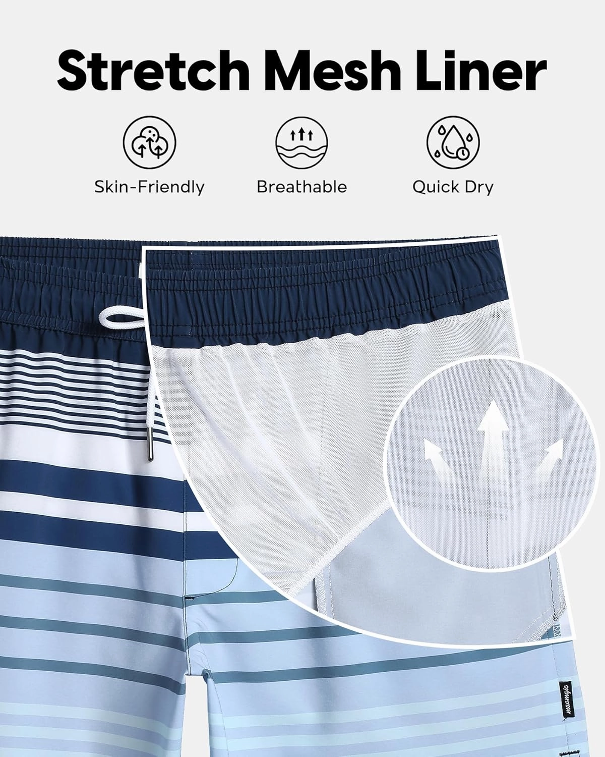 maamgic Mens Swim Trunks 5" Quick Dry Beach Shorts Stretch Swimming Trunks Shorts with Mesh Lining Zip Pockets
