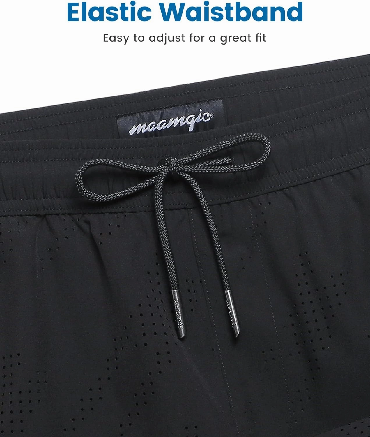 maamgic Mens Swim Trunks with Compression Liner 5 Inch Inseam Quick Dry Board Shorts with Zipper Pockets Swimming Shorts