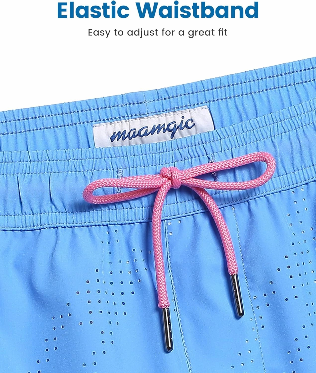 maamgic Mens Swim Trunks with Compression Liner 5 Inch Inseam Quick Dry Board Shorts with Zipper Pockets Swimming Shorts