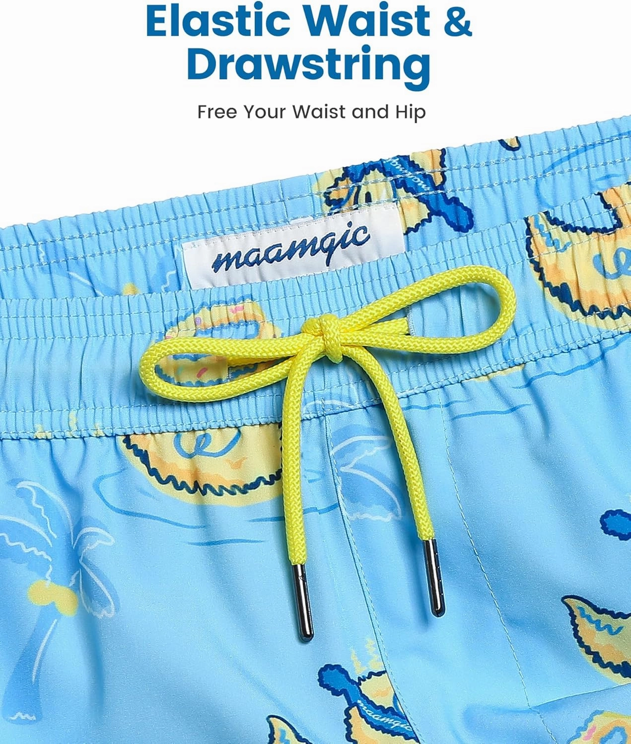 maamgic Mens Swim Trunks with Compression Liner Short Stretch Mens Bathing Suit Quick Dry Swimming Trunks Swimsuit