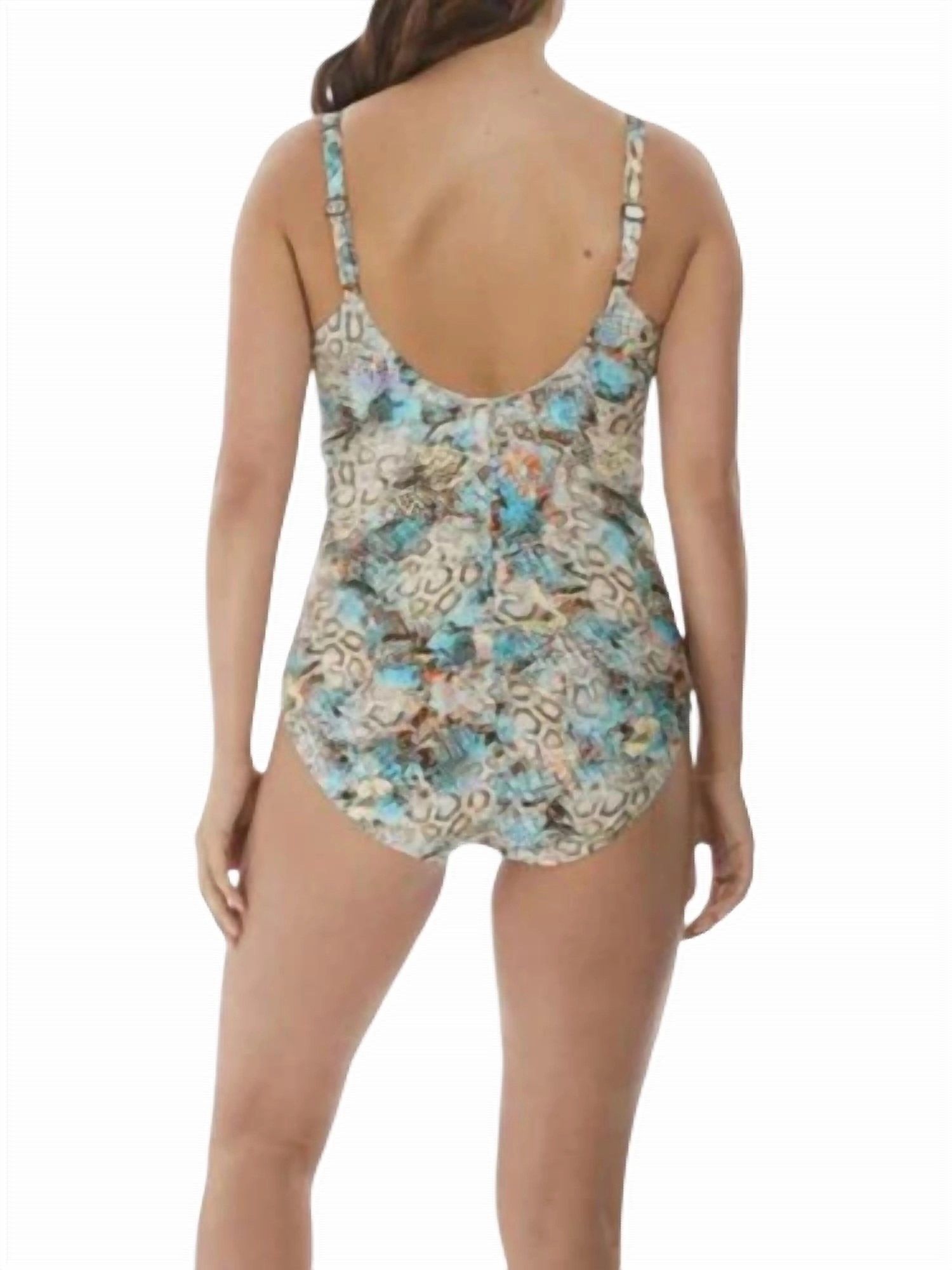 Manila Plunge Swimsuit In Iced Aqua