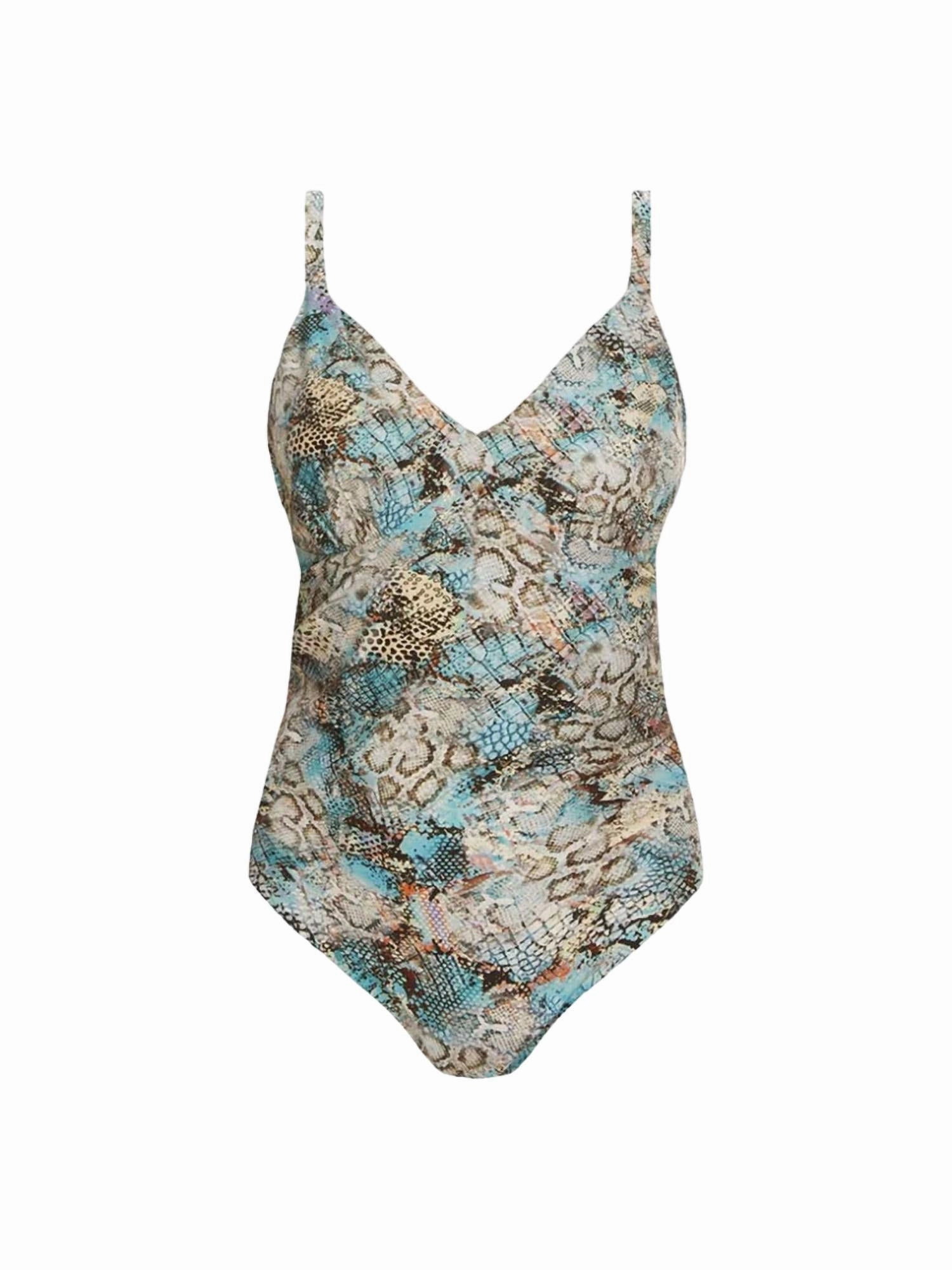 Manila Plunge Swimsuit In Iced Aqua