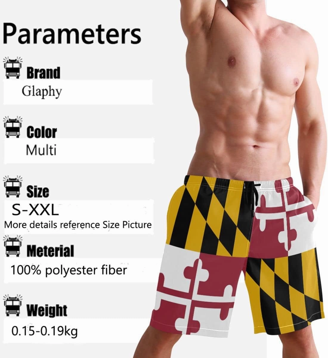 Men's Beach Shorts Swim Trunks Quick Dry Swim Shorts for Men