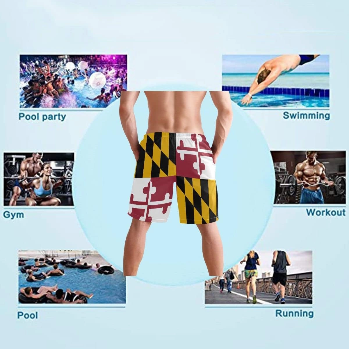 Men's Beach Shorts Swim Trunks Quick Dry Swim Shorts for Men