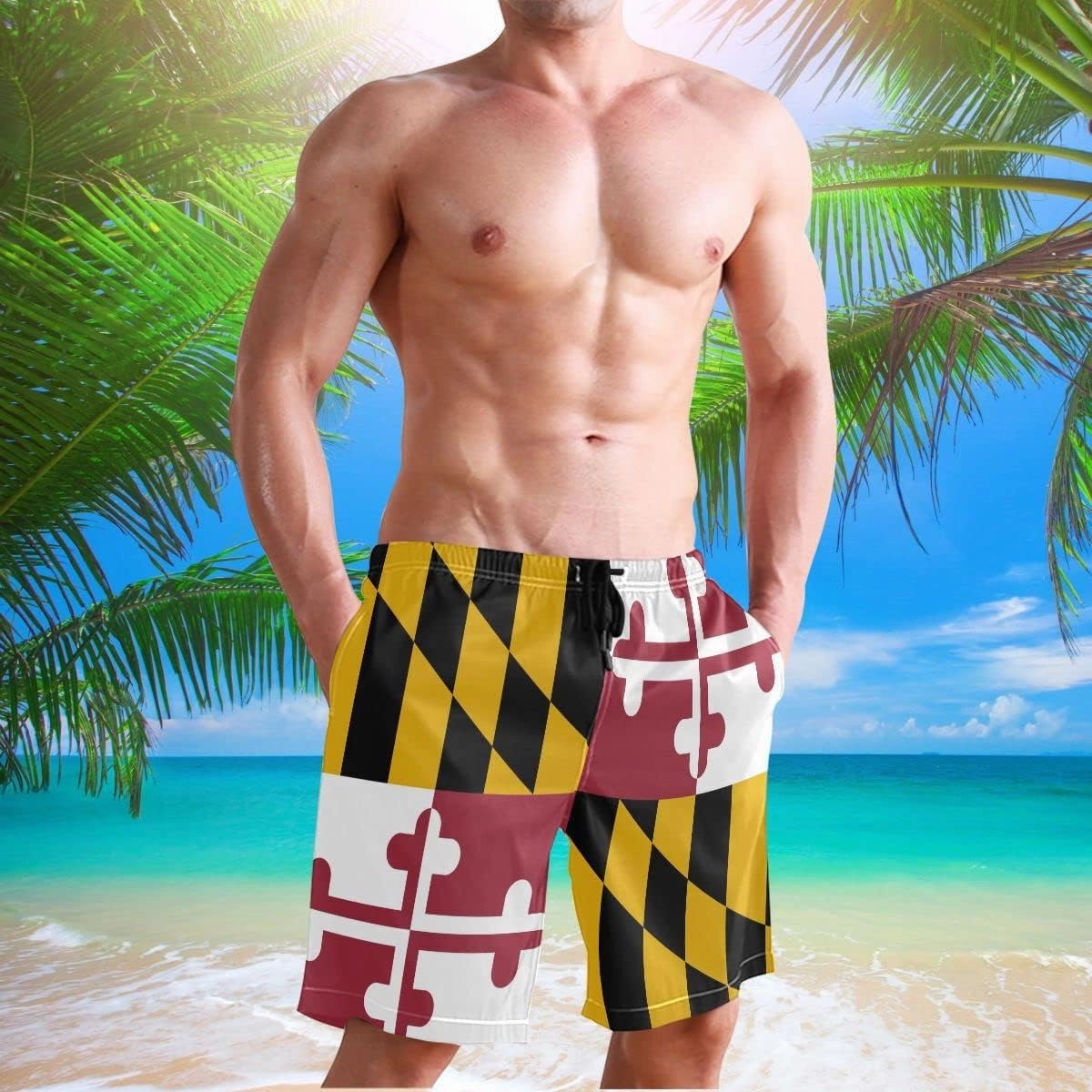 Men's Beach Shorts Swim Trunks Quick Dry Swim Shorts for Men