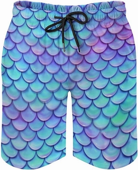 Men's Summer Quick Dry Swim Trunks Mermaid Beach Board Shorts Bathing Suits