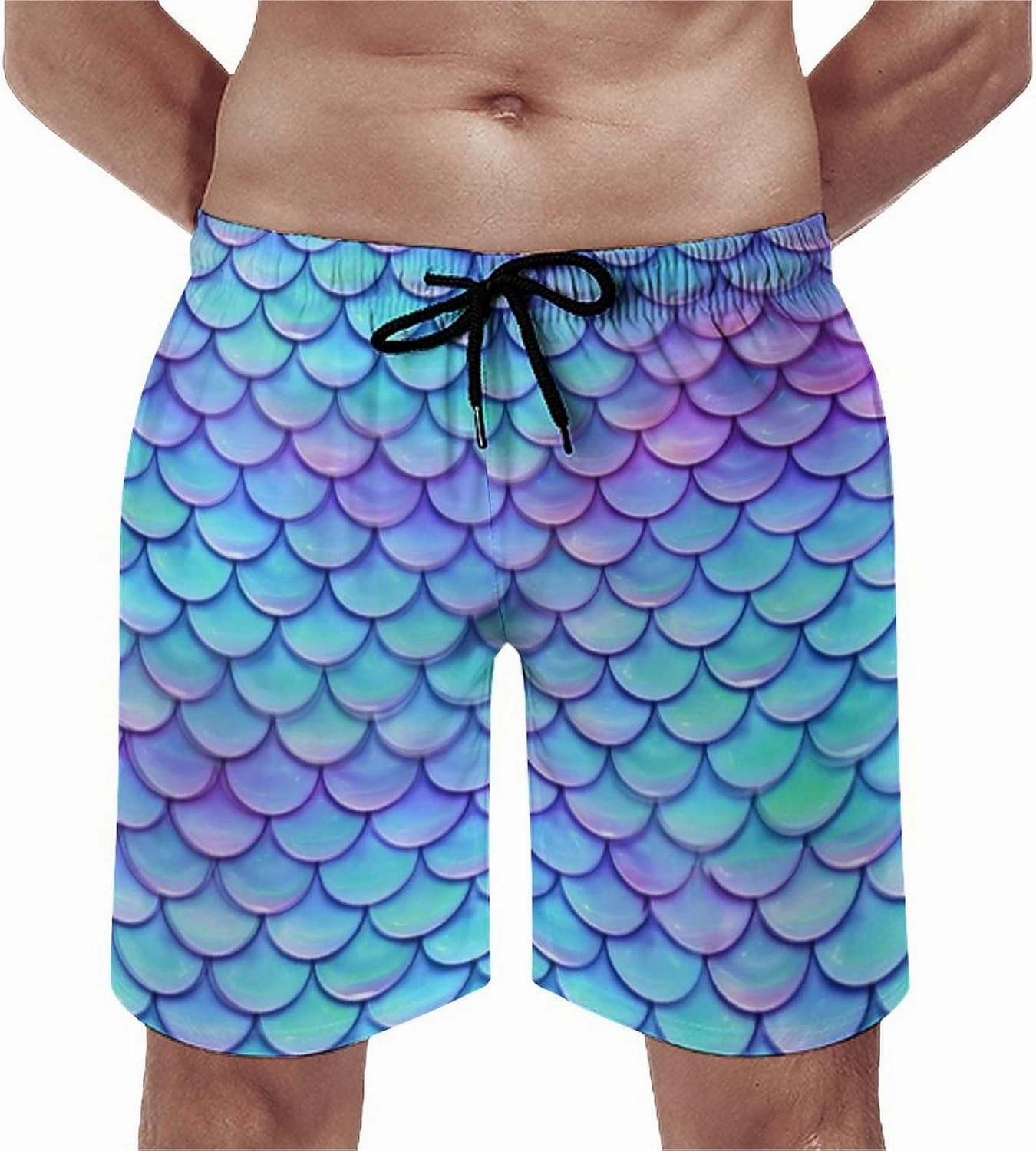 Men's Summer Quick Dry Swim Trunks Mermaid Beach Board Shorts Bathing Suits