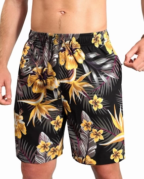 Men's Swim Trunks 9 Inch Printed Quick Dry Swim Shorts with Zipper Pocket No Liner Board Shorts Bathing Suit