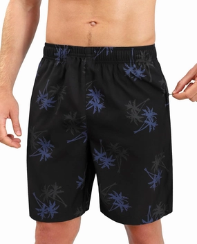Men's Swim Trunks 9 Inch Printed Quick Dry Swim Shorts with Zipper Pocket No Liner Board Shorts Bathing Suit
