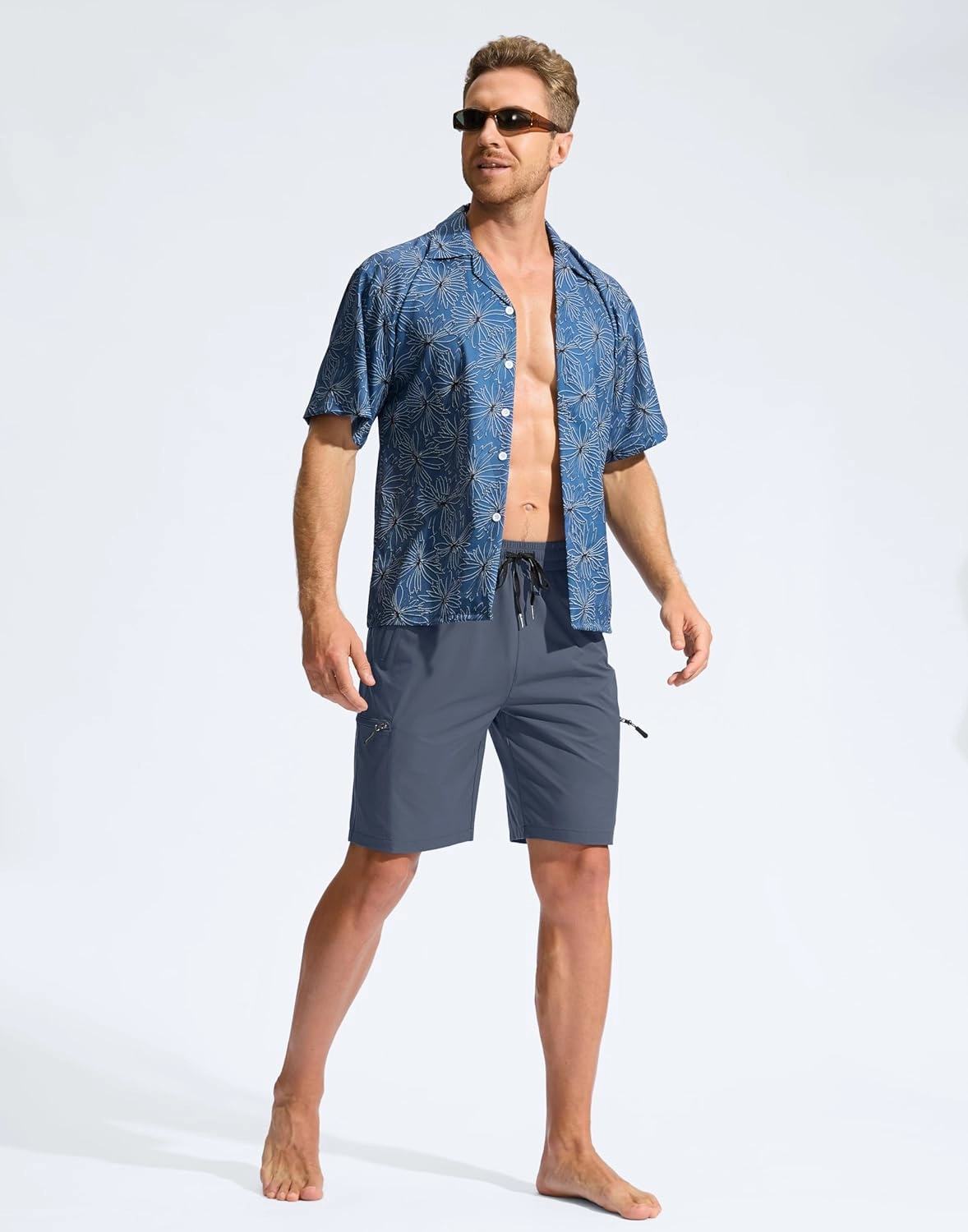 Men's Swim Trunks 9" Quick Dry Beach Shorts with 4 Zipper Pockets Board Shorts Bathing Suit Men - No Mesh Liner