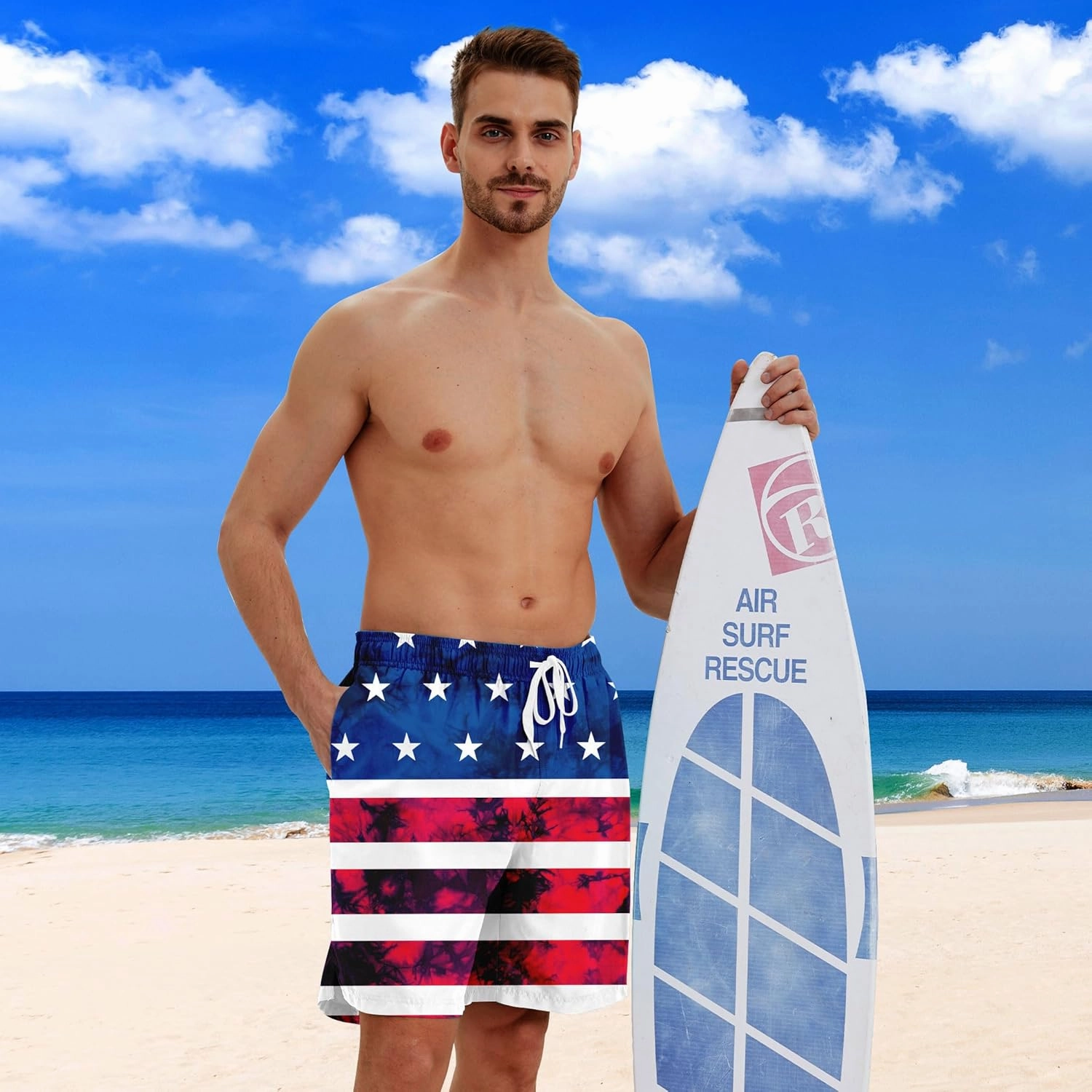 Men Swim Trunks with Compression Liner Men's 2 in 1 Bathing Suits 7 Inch Hawaiian Board Shorts