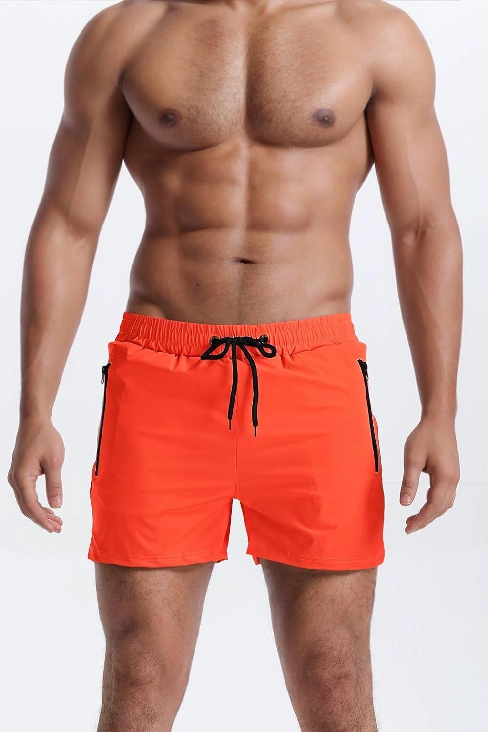 Mens 5" with Zipper Quick Dry Beach Shorts for Swimming Men Bathing Suit