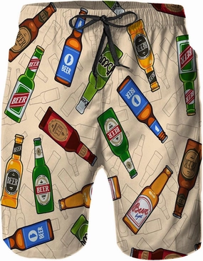 Mens Quick Dry Swim Trunks with Mesh Lining, Summer Surf Long Beach Pants Board Shorts Bathing Suits