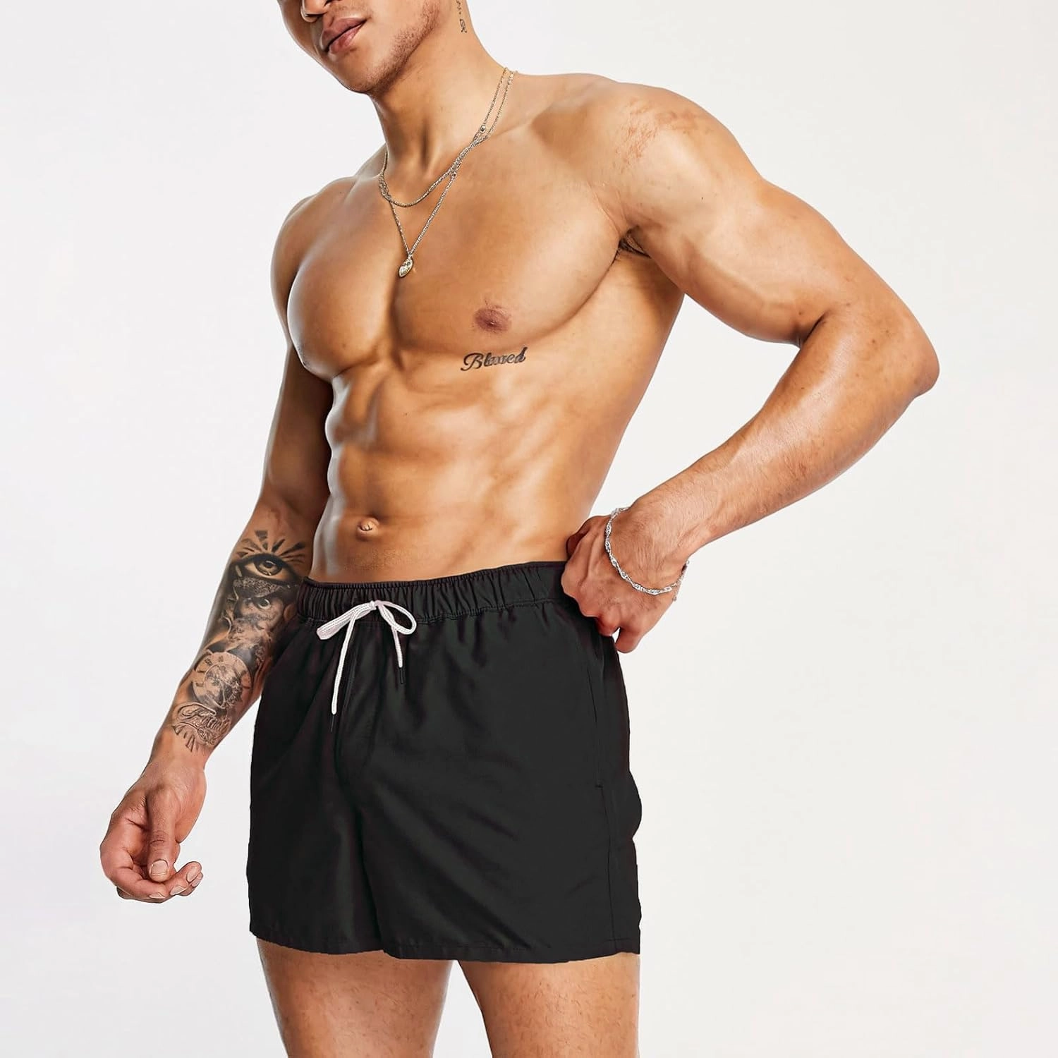 Mens Swim Trunks 5" with Mesh Lining Quick Dry Beach Shorts for Swimming Men Bathing Suit