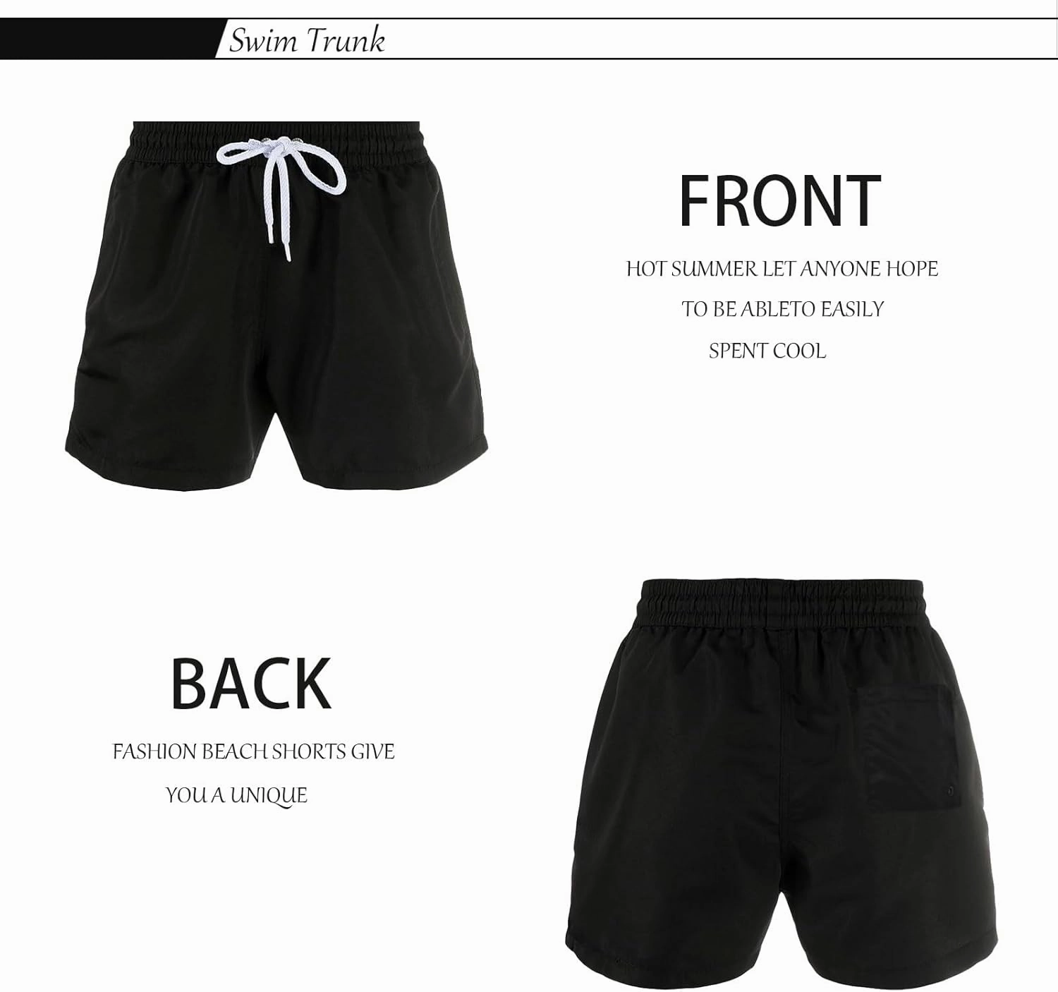 Mens Swim Trunks 5" with Mesh Lining Quick Dry Beach Shorts for Swimming Men Bathing Suit