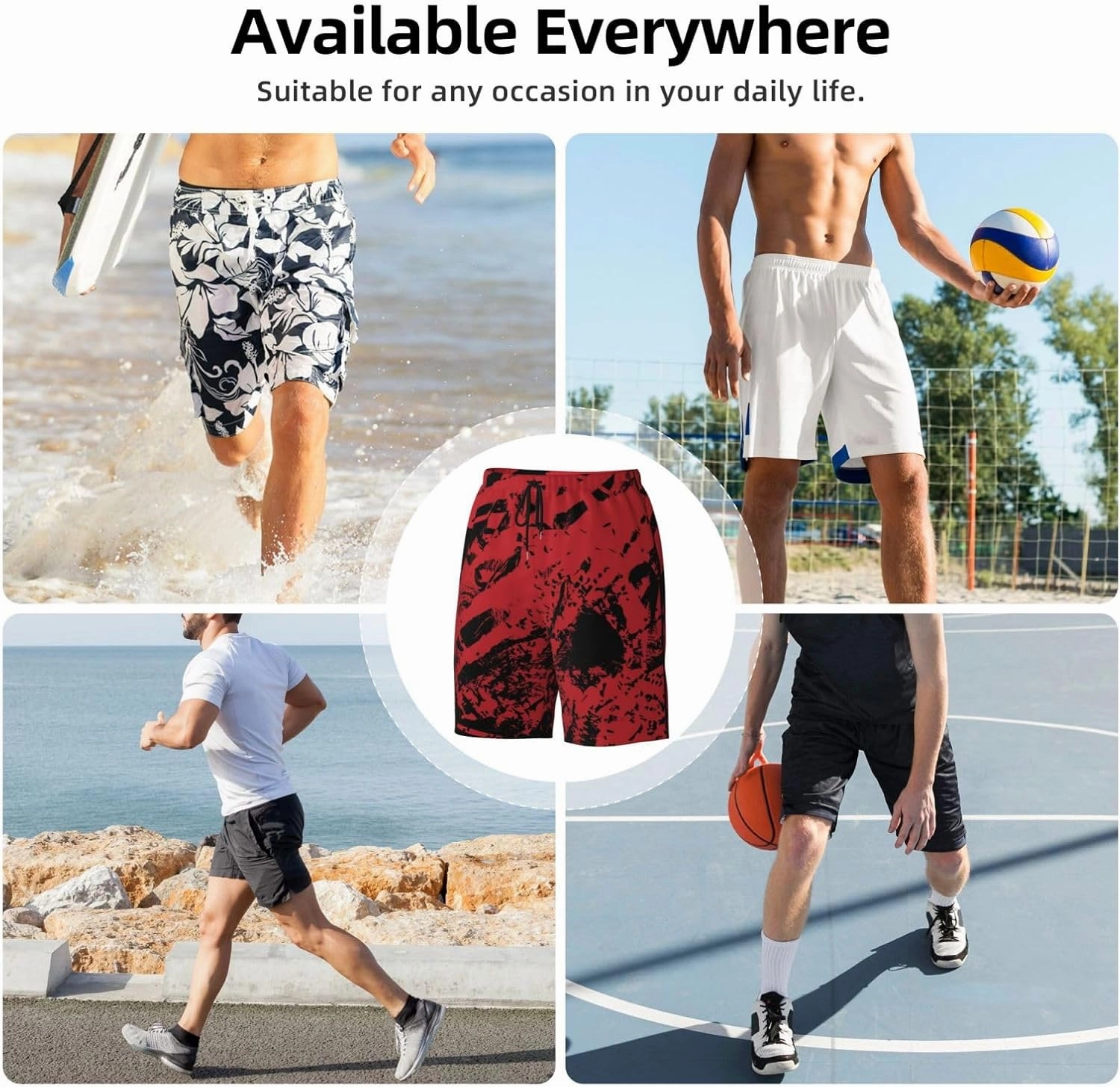 Mens Swim Trunks,Quick Dry Bathing Suits Summer Board Beach Shorts with Mesh Lining