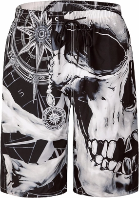 Mens Swim Trunks Quick Dry Board Shorts with Mesh Lining, Breathable Fit Print Beach Shorts Swimwear Bathing Suits