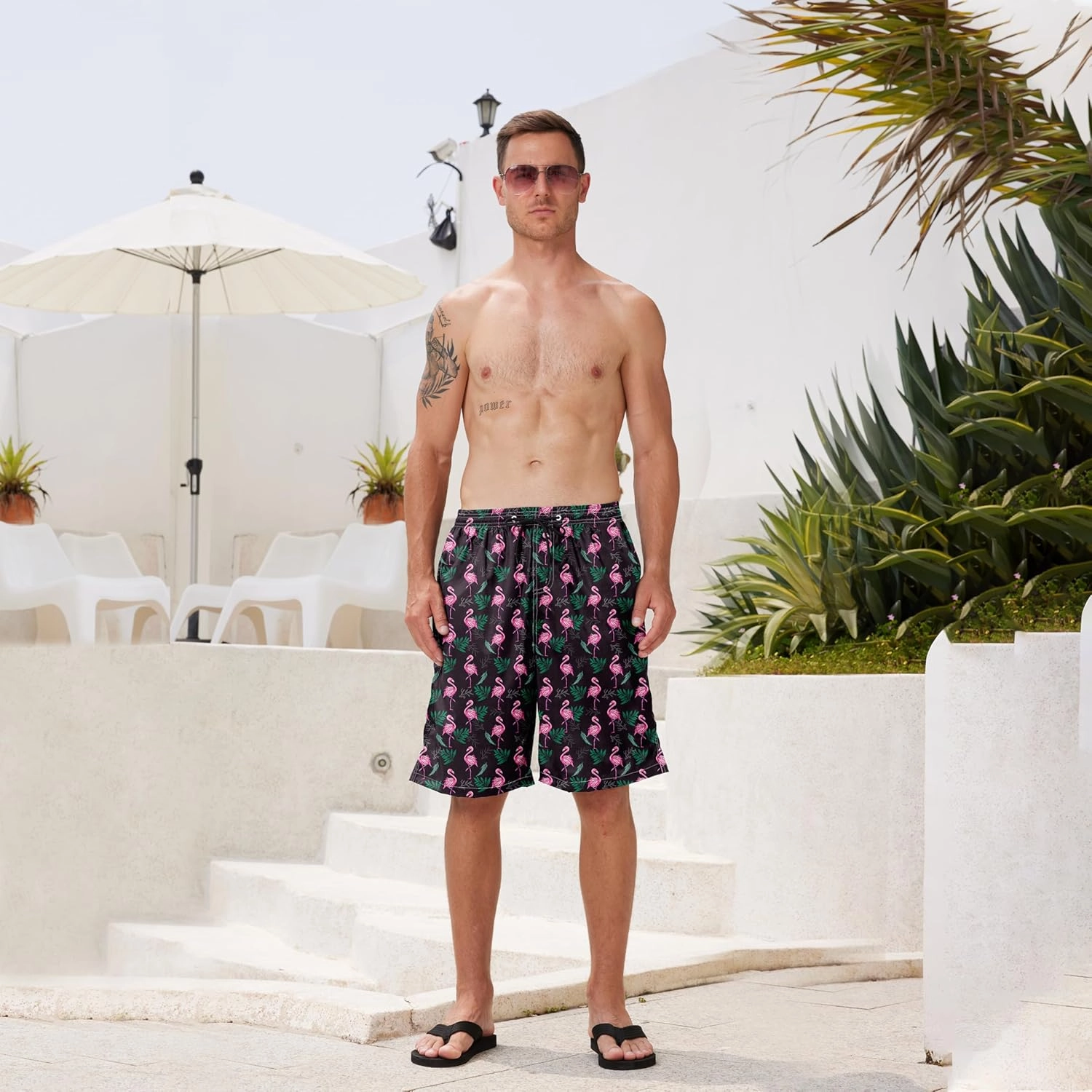 Mens Swim Trunks Quick Dry Board Shorts with Mesh Lining, Breathable Surf Beach Shorts Swimwear Bathing Suits