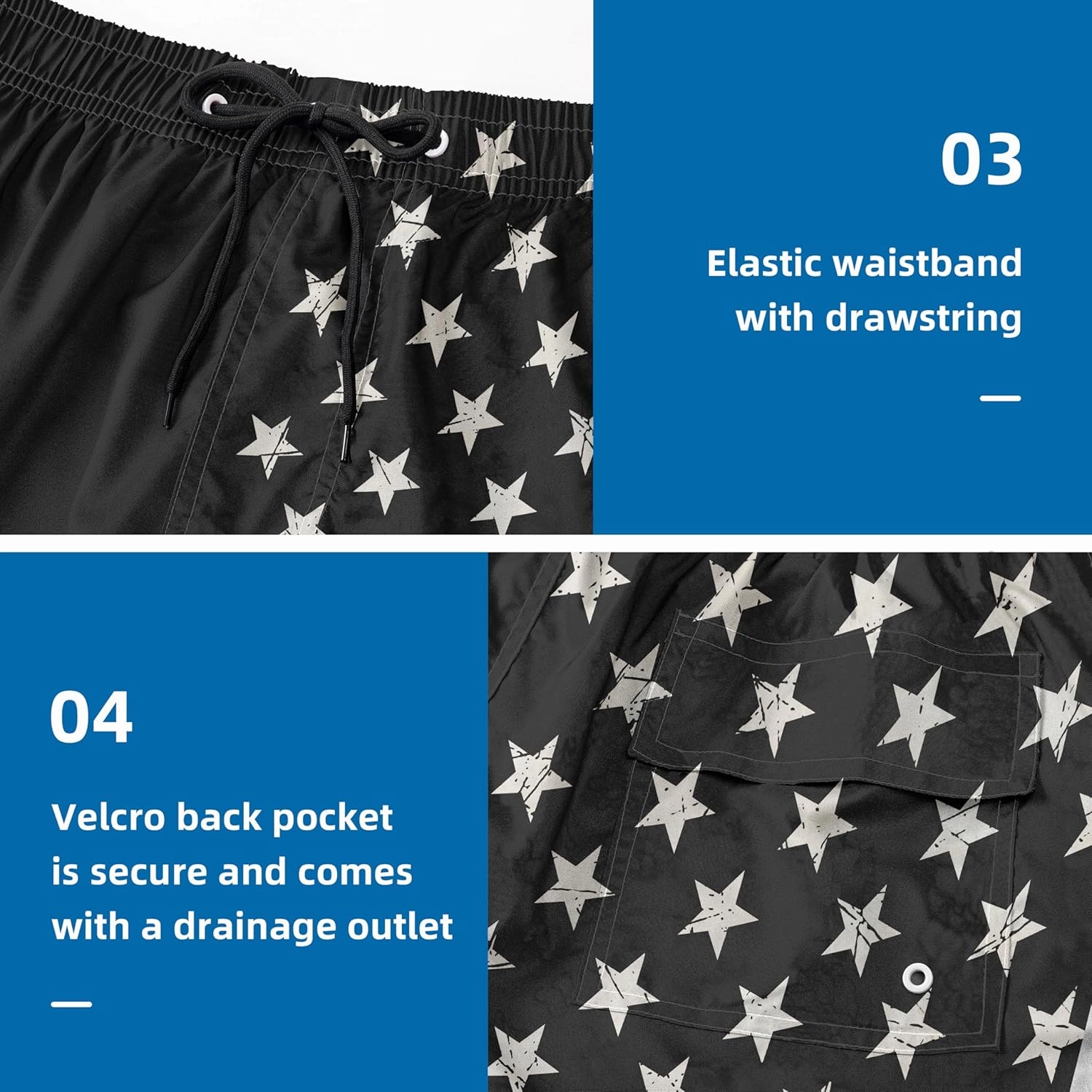 Mens Swim Trunks with Compression Liner 9" Board Shorts 2 in 1 Quick Dry Beach Swimwear Bathing Suits for Men
