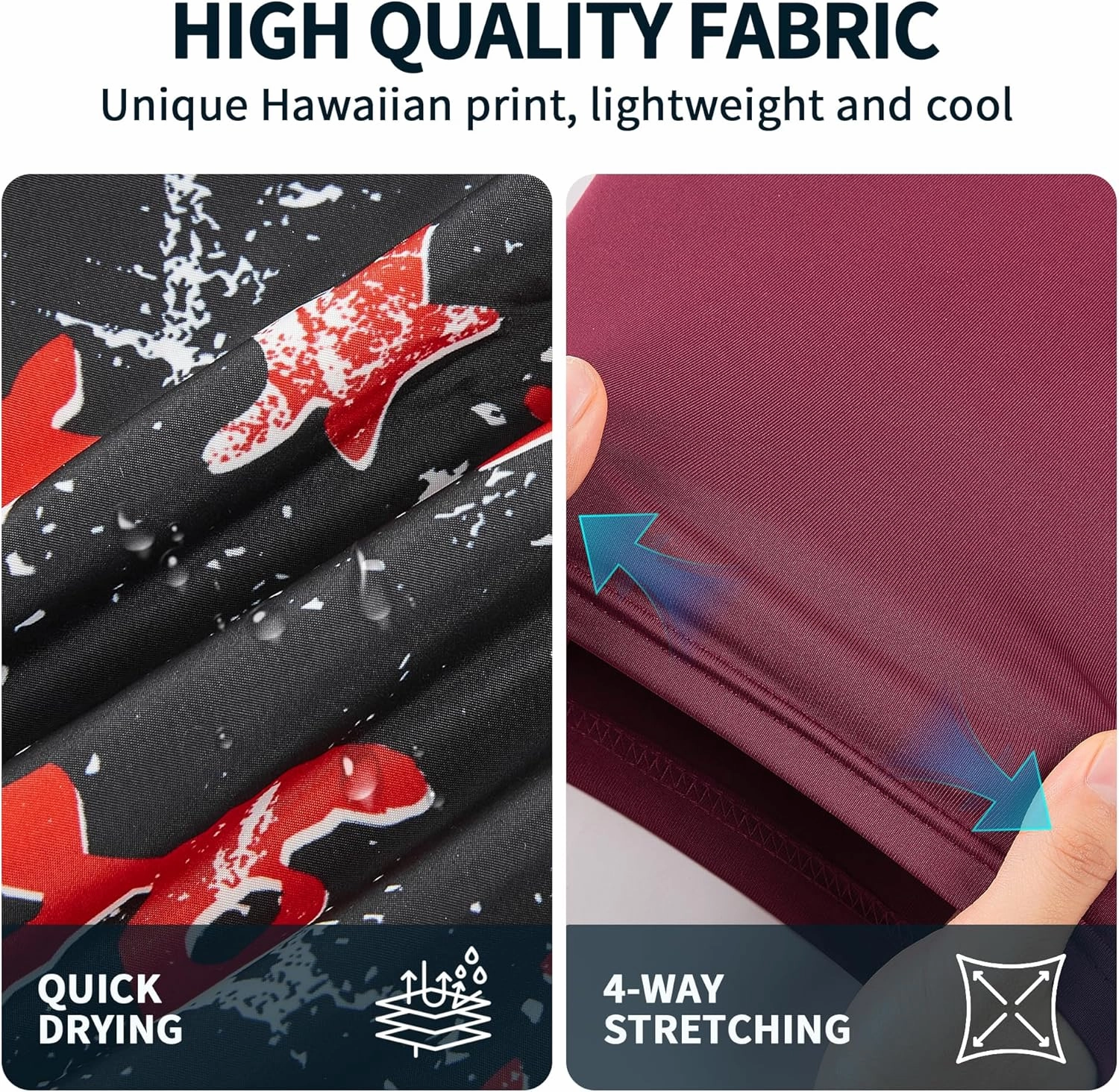 Mens Swim Trunks with Compression Liner 9" Built-in Board Shorts 2 in 1 Quick Dry Bathing Suits with Zipper Pockets