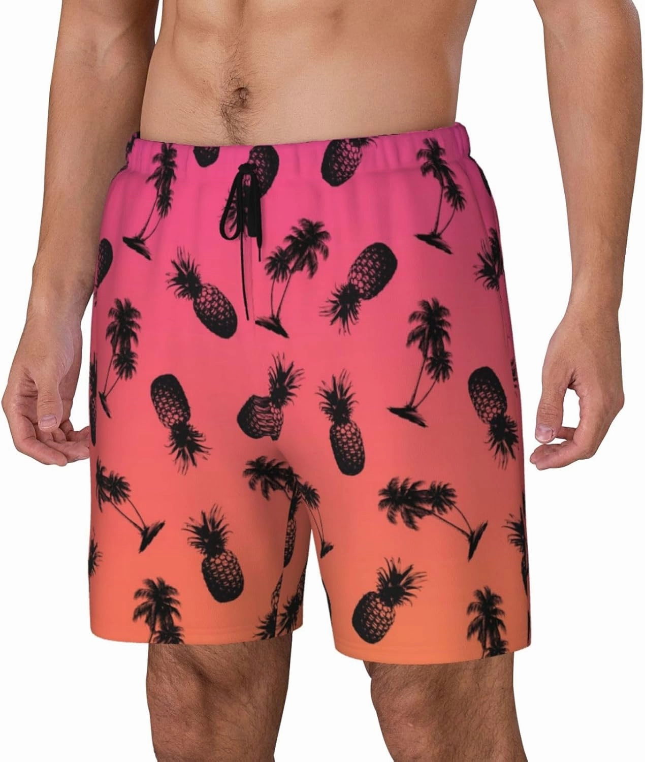 Mens Swim Trunks with Compression Liner Board Shorts Quick Dry Beach Shorts