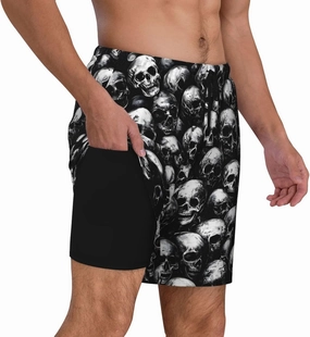 Mens Swim Trunks with Compression Liner Board Shorts Quick Dry Beach Shorts