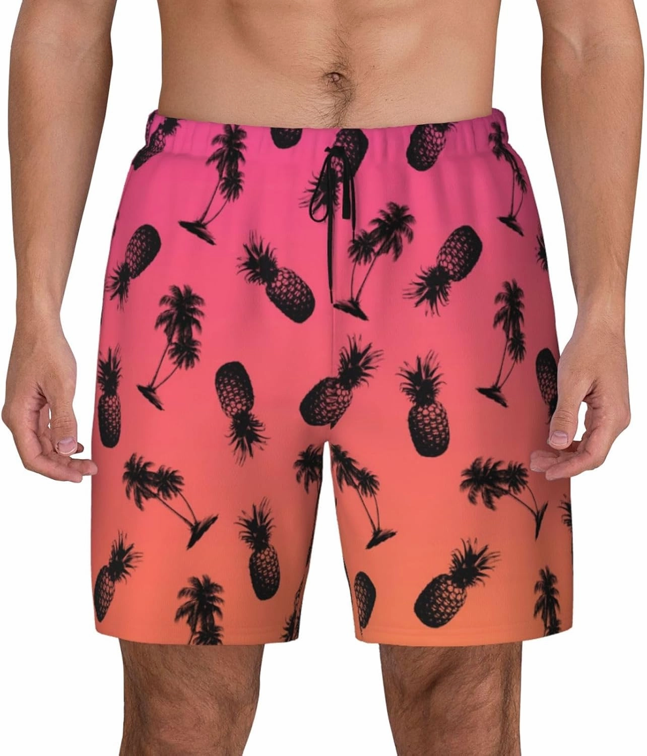 Mens Swim Trunks with Compression Liner Board Shorts Quick Dry Beach Shorts