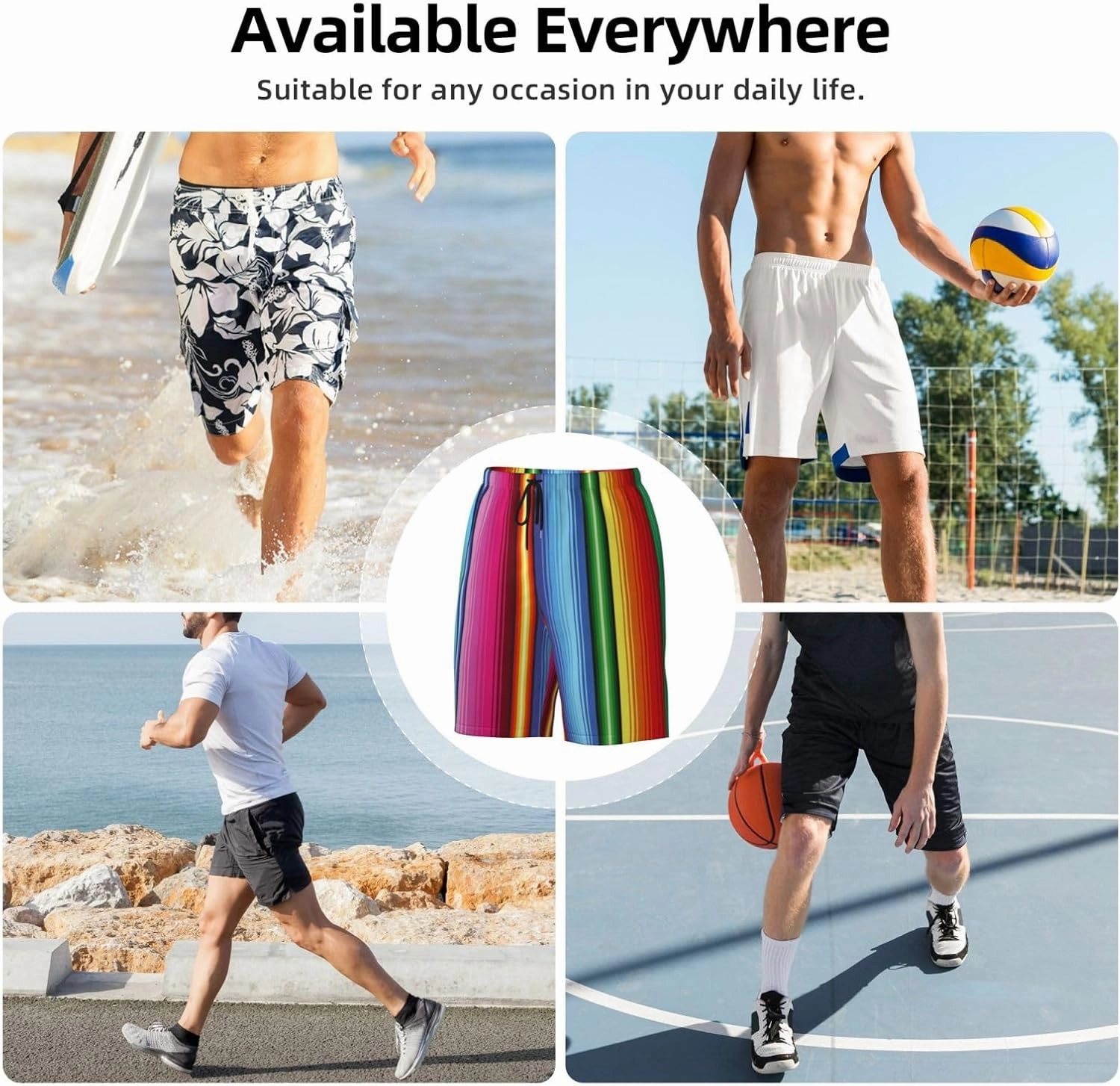 Mens Swim Trunks with Mesh Lining,Quick Dry Swimsuit Board Shorts Beach Pants Swimwear Bathing Suits