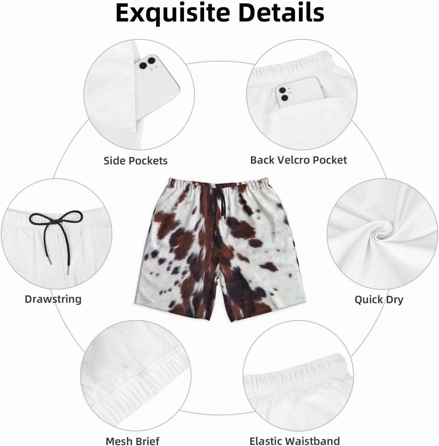 Mens Swim Trunks with Mesh Lining,Quick Dry Swimsuit Board Shorts Beach Pants Swimwear Bathing Suits