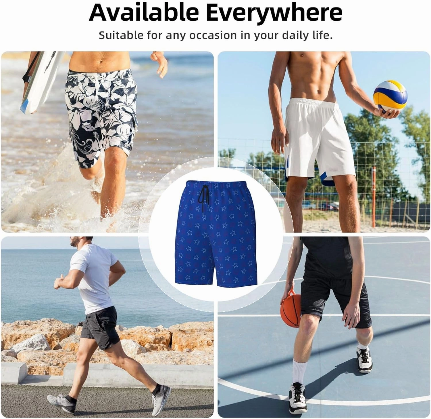 Mens Swim Trunks with Mesh Lining,Quick Dry Swimsuit Board Shorts Beach Pants Swimwear Bathing Suits