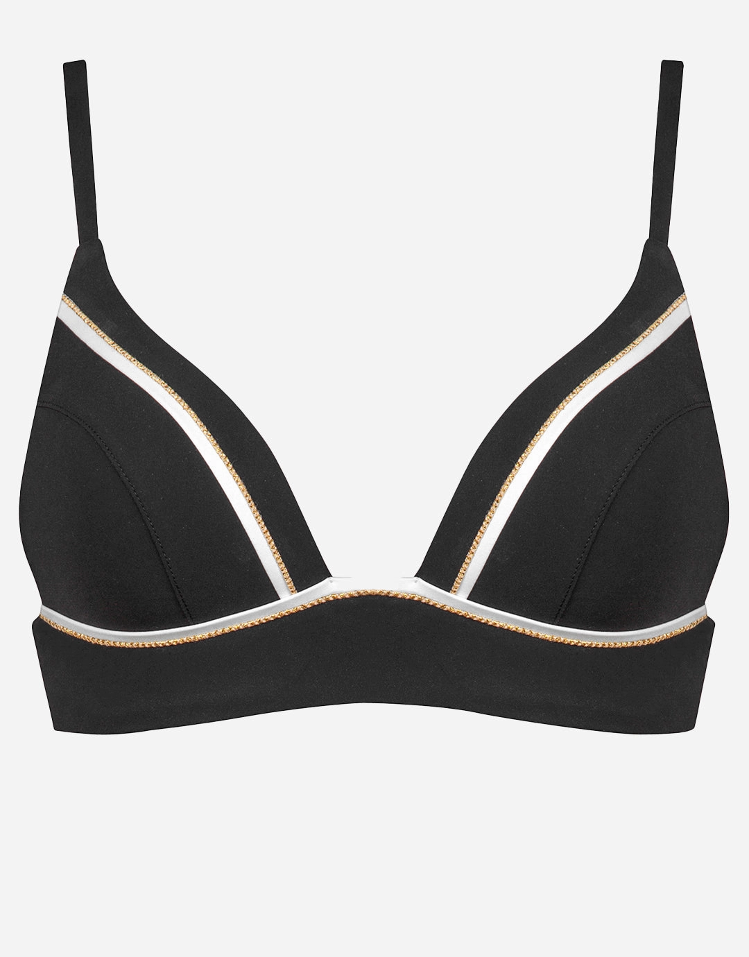 Metrics Bralette Bikini Top - Black White and Gold
