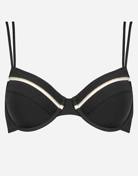 Metrics Underwired Bikini Top - Black White and Gold