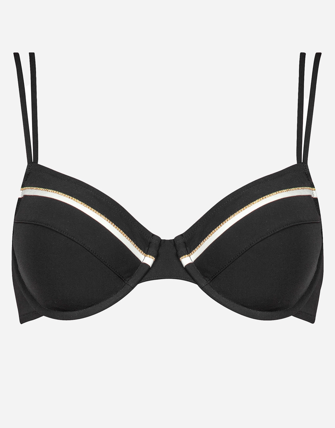 Metrics Underwired Bikini Top - Black White and Gold