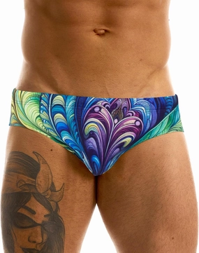 MIZOK Men's Hot Body Quick Dry Swimsuit Briefs Sexy Prints Swimwear Bikini