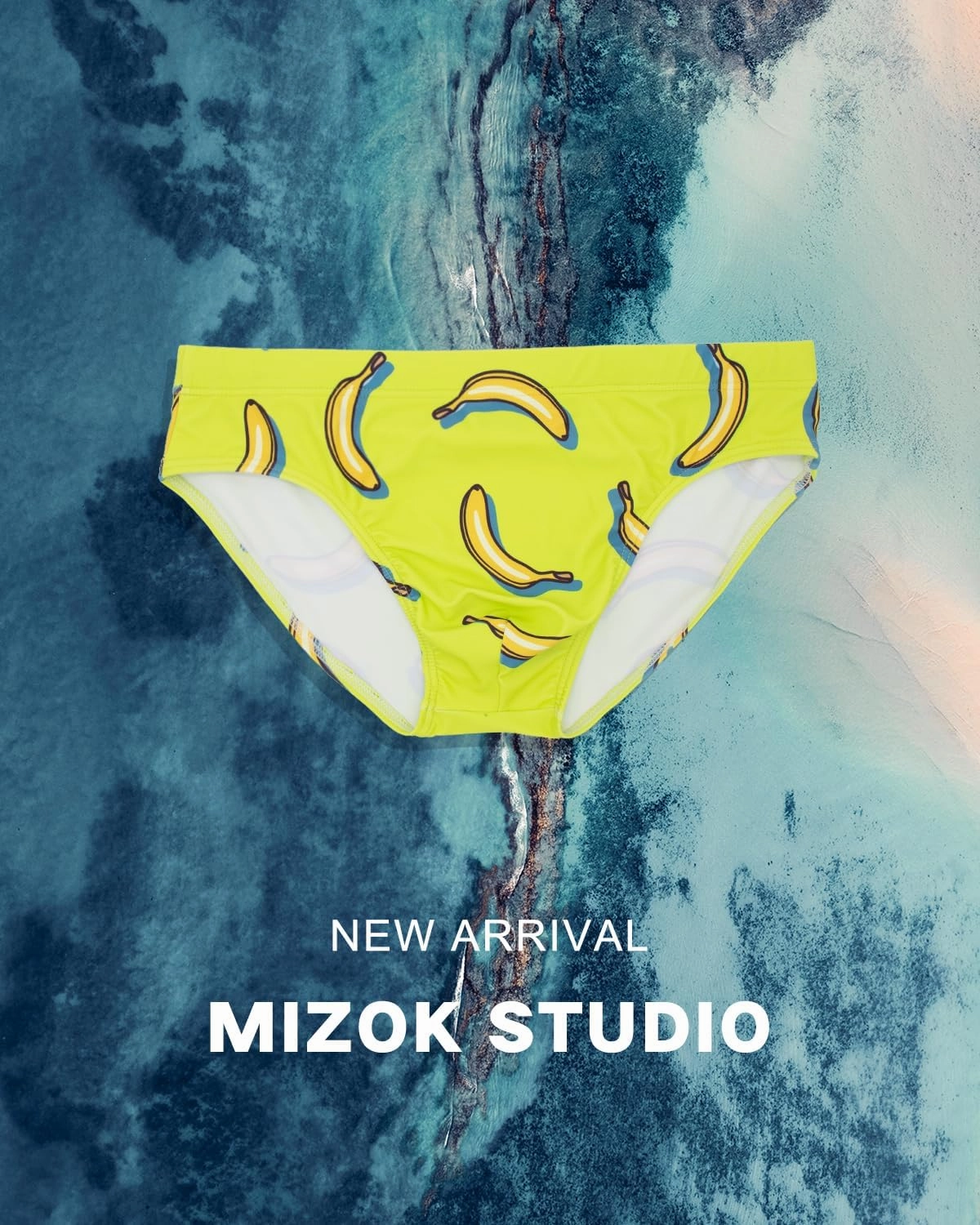 MIZOK Men's Hot Body Quick Dry Swimsuit Briefs Sexy Prints Swimwear Bikini