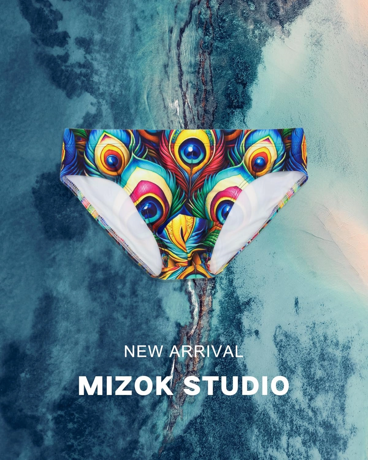 MIZOK Men's Hot Body Quick Dry Swimsuit Briefs Sexy Prints Swimwear Bikini