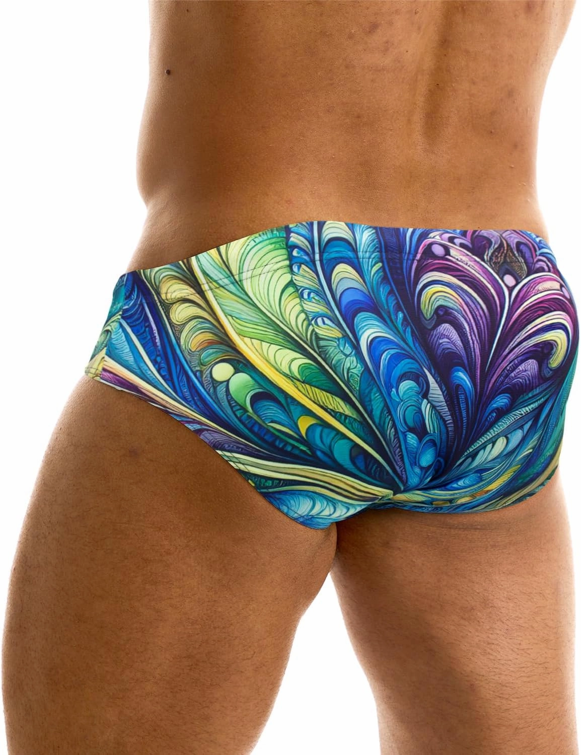 MIZOK Men's Hot Body Quick Dry Swimsuit Briefs Sexy Prints Swimwear Bikini