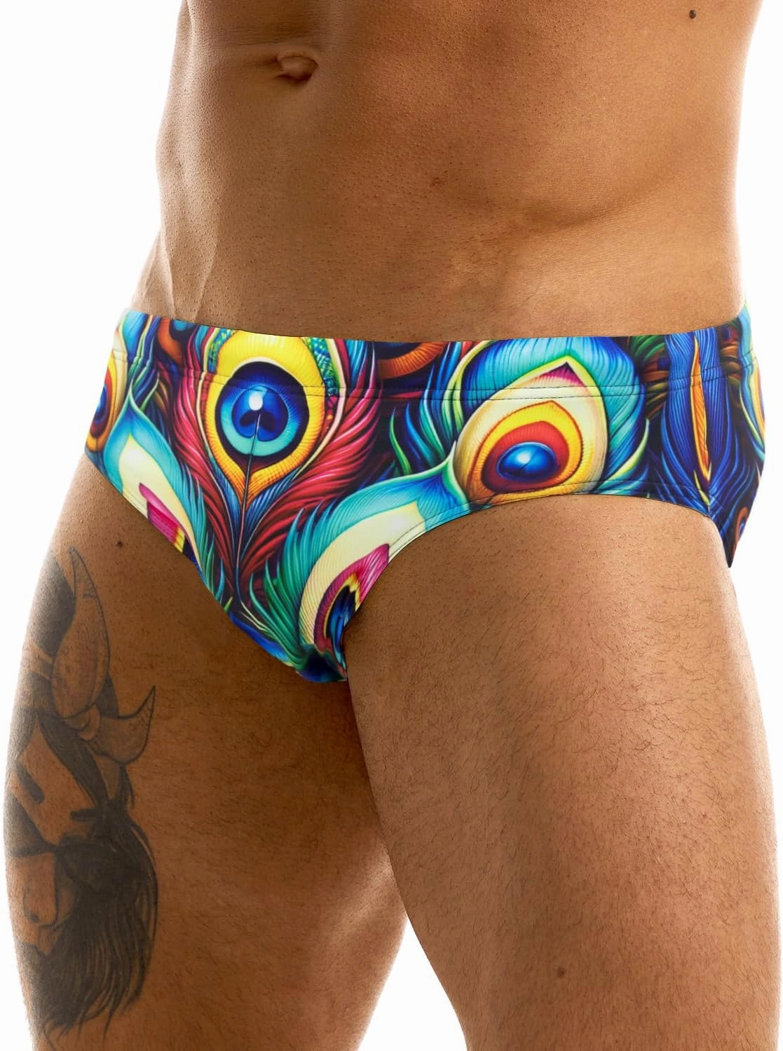 MIZOK Men's Hot Body Quick Dry Swimsuit Briefs Sexy Prints Swimwear Bikini