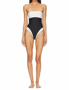 Moani Strapless One Piece In Black,white