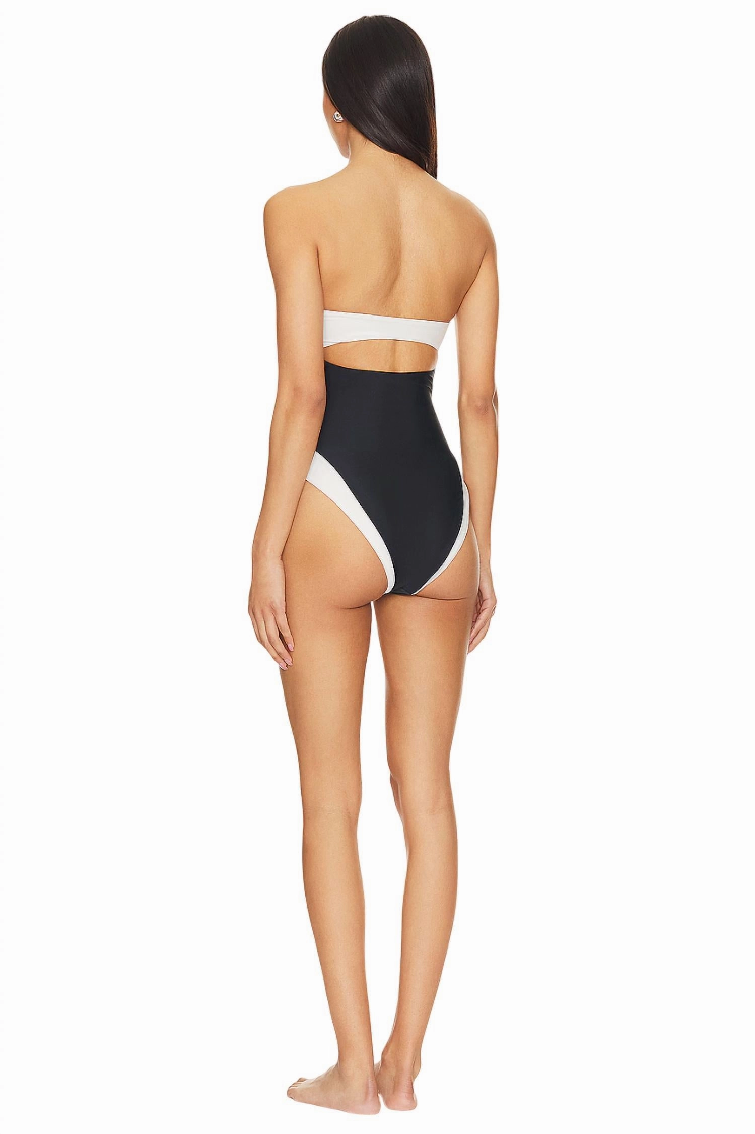 Moani Strapless One Piece In Black,white