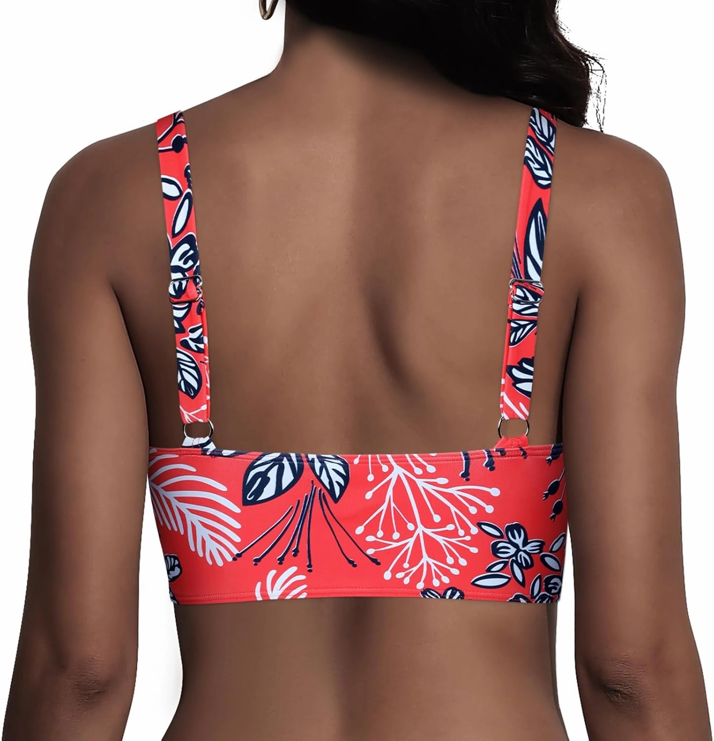 Mycoco Women's Underwire Bikini Top Cropped Tankini Tops Adjustable Push Up Biniki Top Only