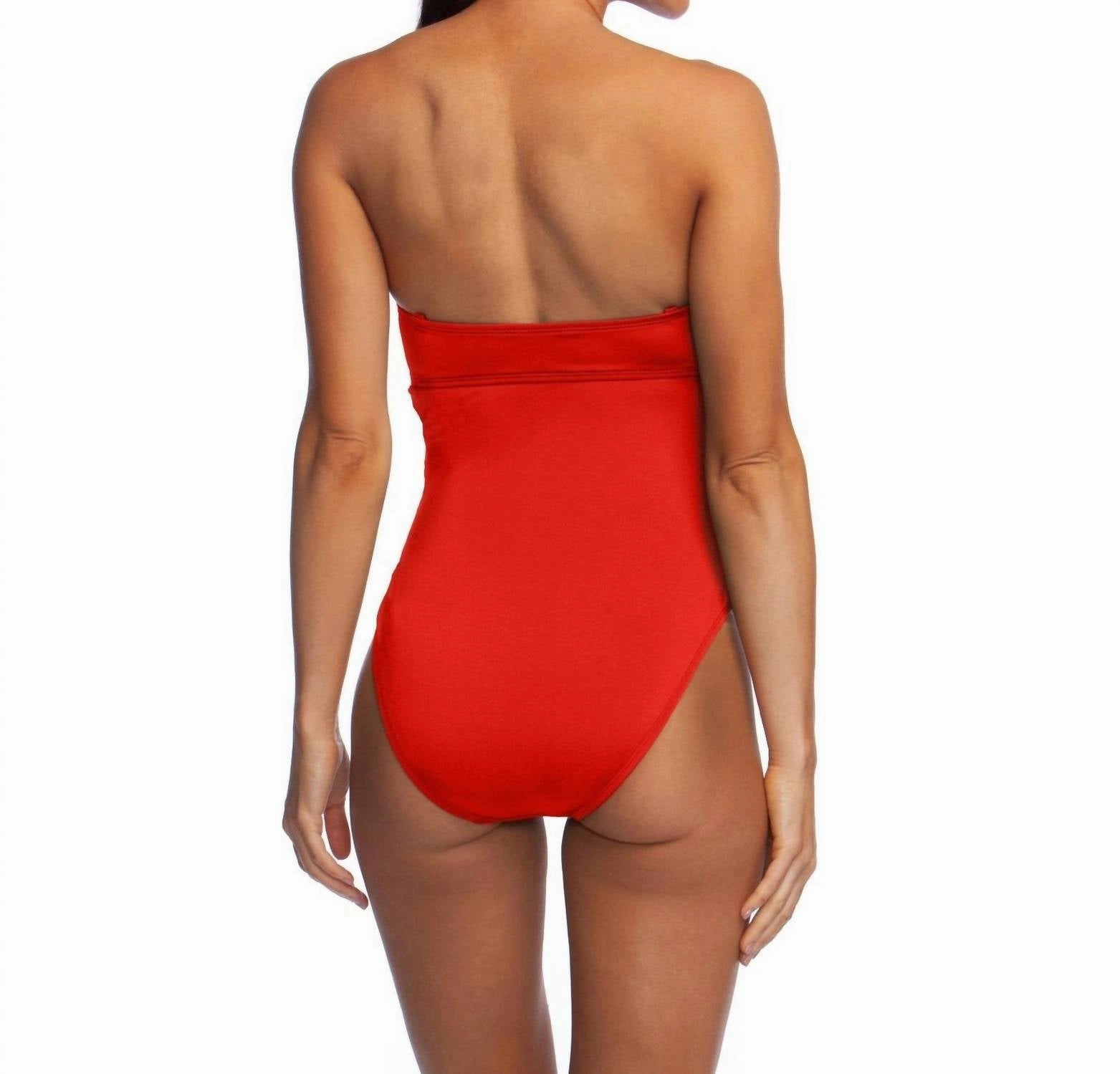 New York Attitude Cut Out Bandeau One Piece Swimsuit In Sunset