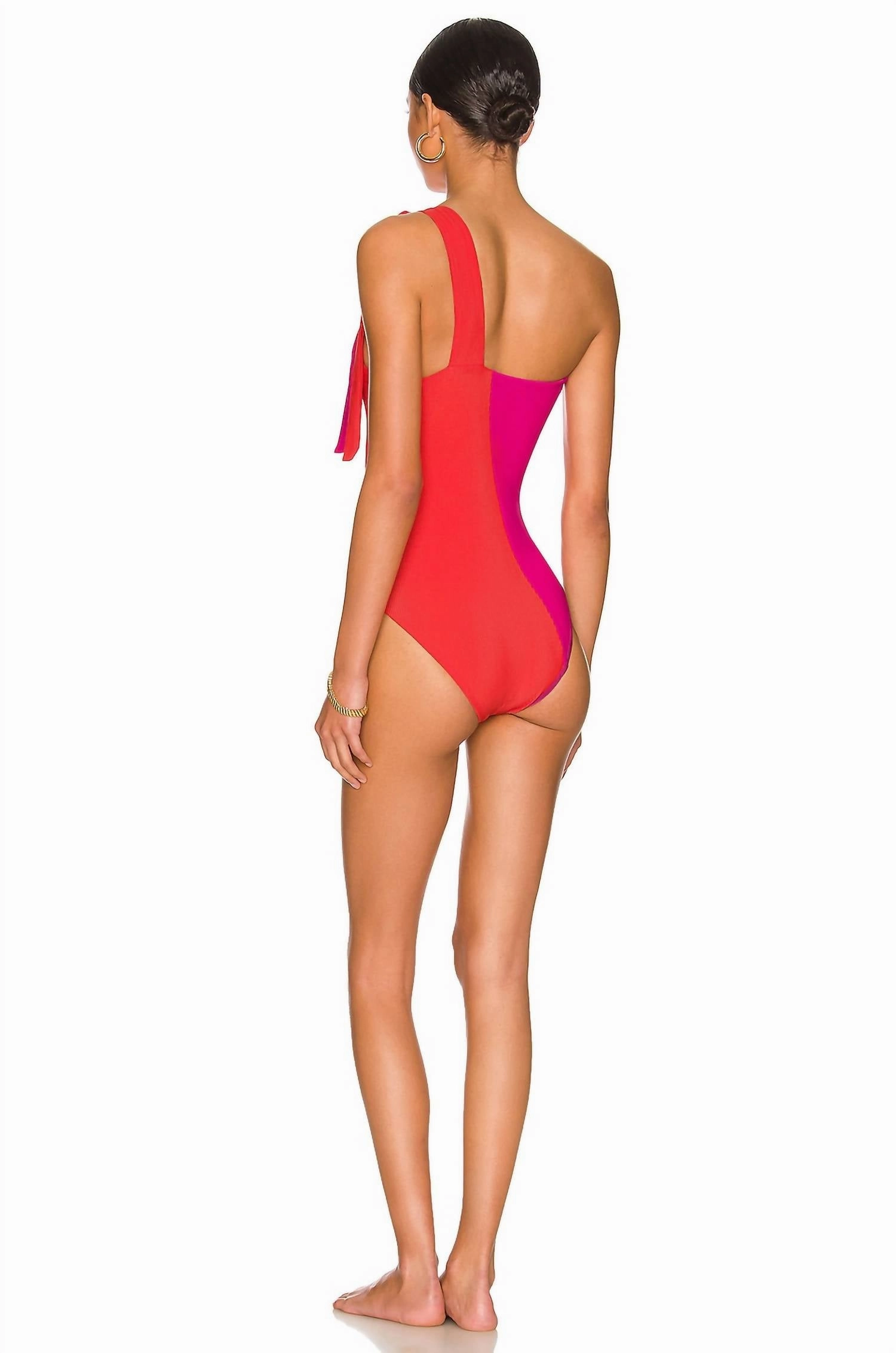 Nia One Piece In Magenta Coral
