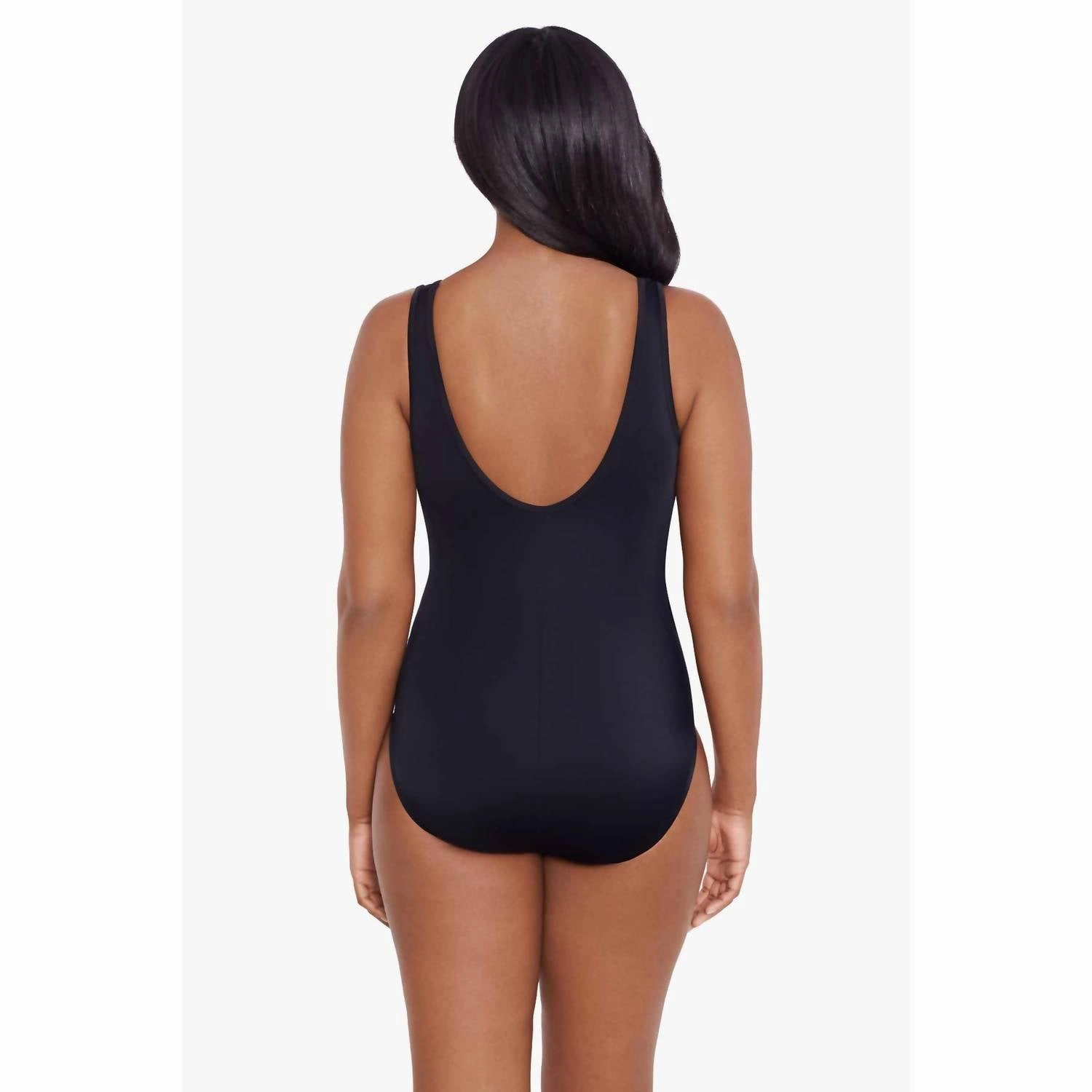 Night Gala Mesh High Neck Long Torso One Piece In Black