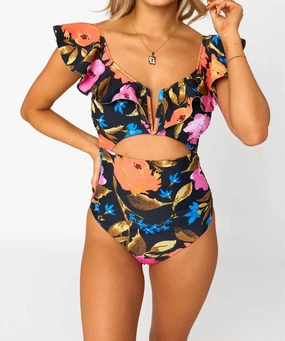 Nite Cut-Out Font One-Piece In Bloom