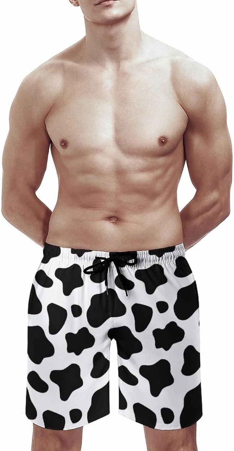 Novelty Swim Trunks for Men, Ramen Noddle Soup Print Funny Quick Dry Board Shorts Swimwear Beach Short Bathing Suits