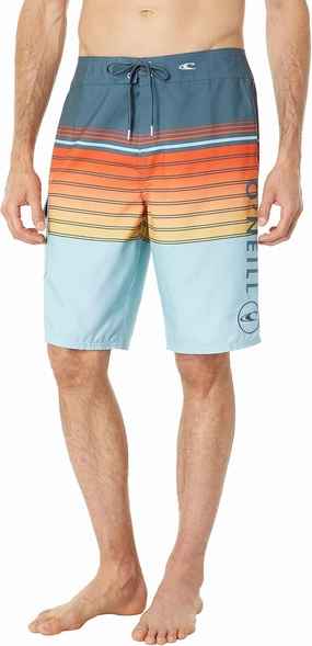O'NEILL Men's 21 Inch Geo Print Boardshorts - Water Resistant Swim Trunks for Men with Quick Dry Stretch Fabric and Pockets
