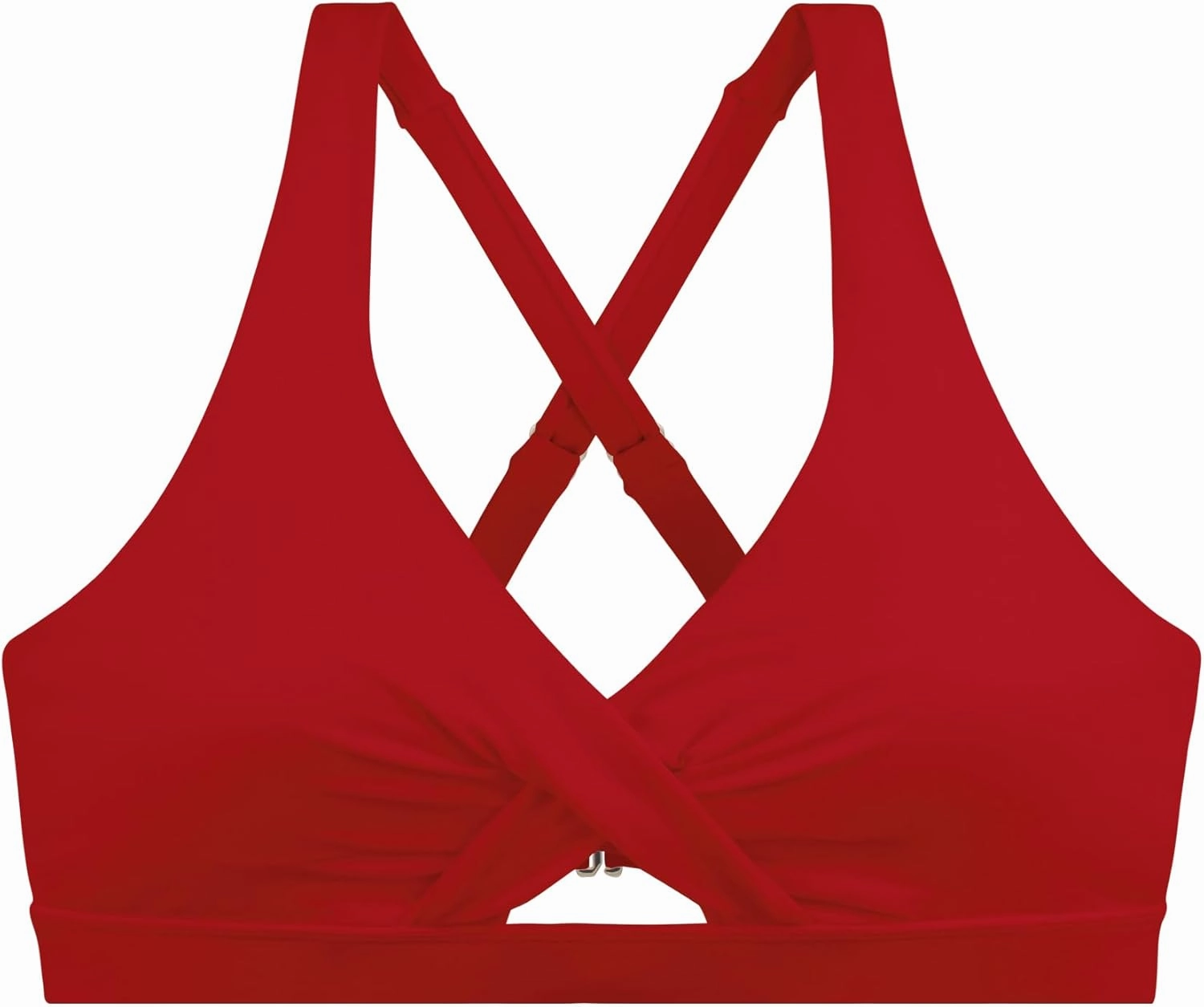 Ocean Blues Women's V-Neck Bikini Top Retro Cutout Bathing Suit Top