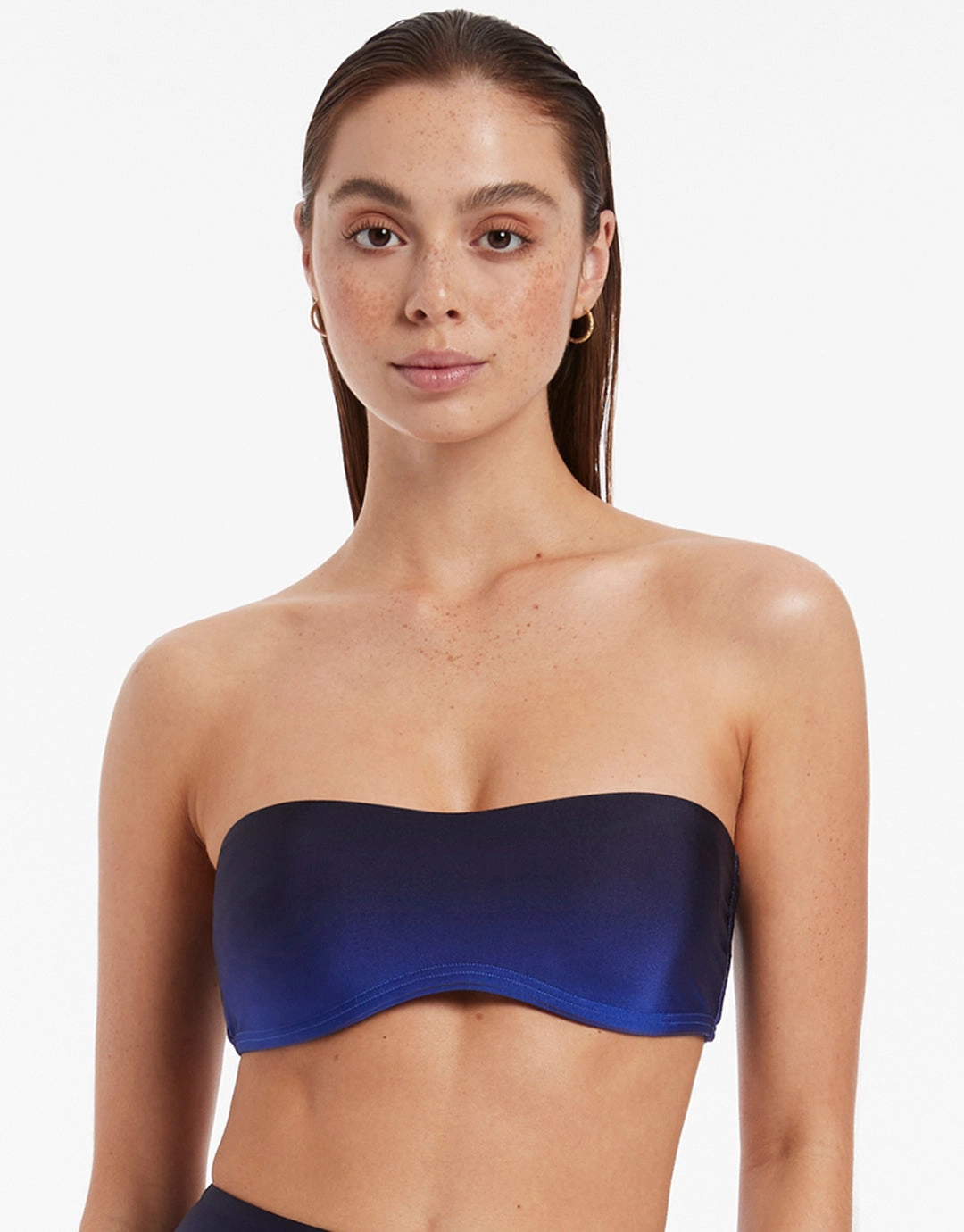 Oia Sunset Minimal Bandeau Bikini Top - Ocean