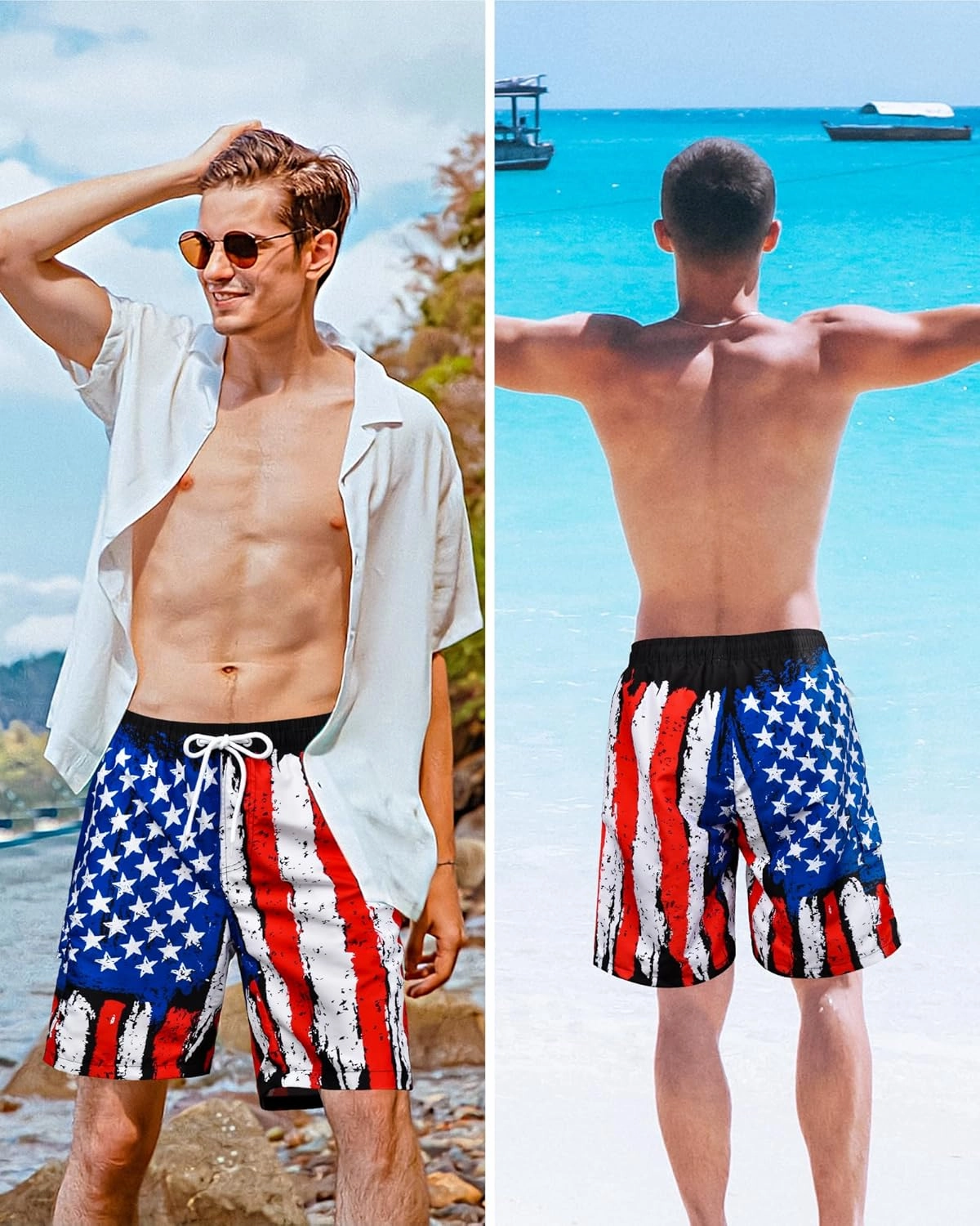 OlyPegic Mens Swim Trunks 9 Inch Quick Dry Board Shorts Mens Bathing Suit Beach Swimwear Mesh Lining with Zipper Pock